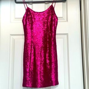 Pink Sequin Homecoming dress -Lulus